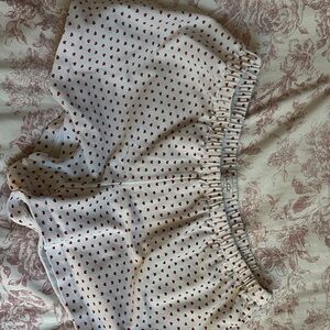 Brandy Melville White Shorts with Red Heart Design